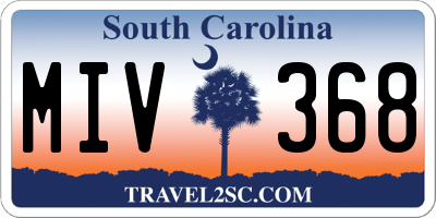 SC license plate MIV368