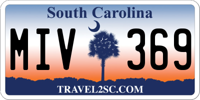 SC license plate MIV369