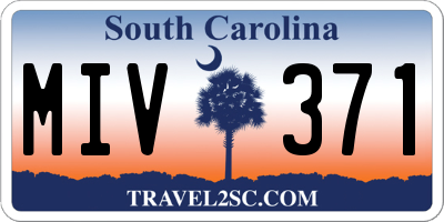 SC license plate MIV371