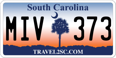SC license plate MIV373