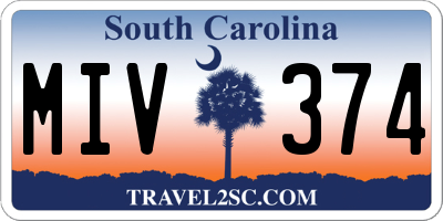 SC license plate MIV374