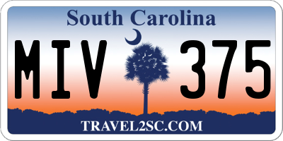 SC license plate MIV375