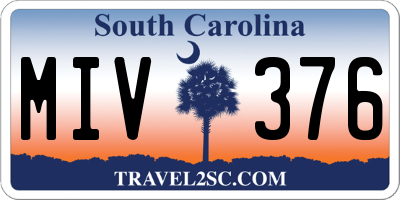 SC license plate MIV376