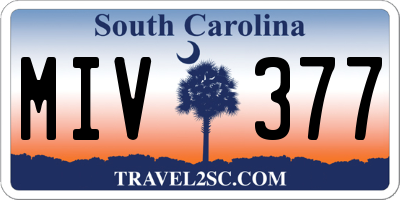 SC license plate MIV377