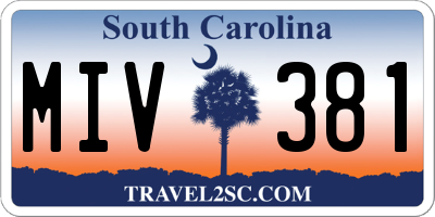 SC license plate MIV381