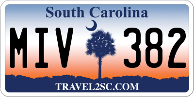 SC license plate MIV382