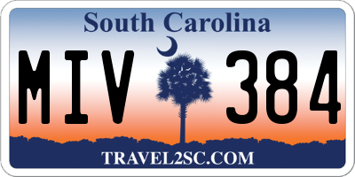 SC license plate MIV384