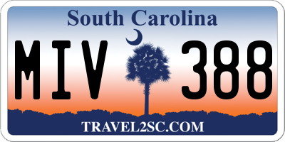 SC license plate MIV388