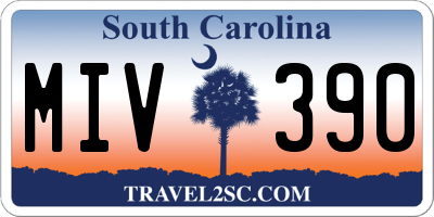SC license plate MIV390