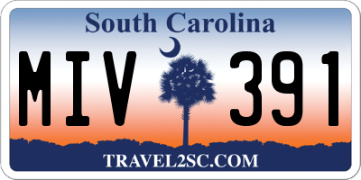 SC license plate MIV391
