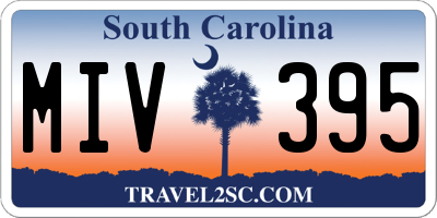 SC license plate MIV395