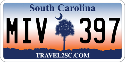 SC license plate MIV397