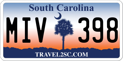SC license plate MIV398