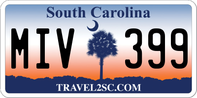 SC license plate MIV399