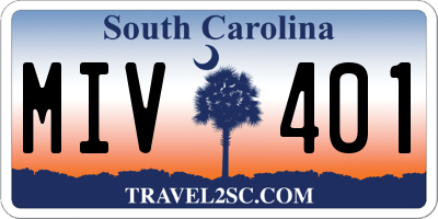 SC license plate MIV401