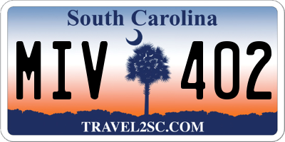 SC license plate MIV402