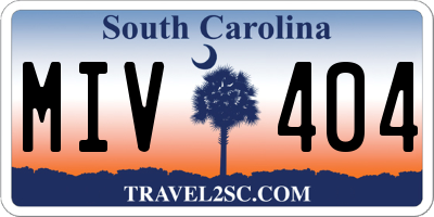 SC license plate MIV404