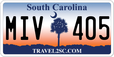 SC license plate MIV405