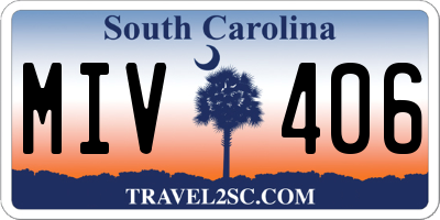SC license plate MIV406