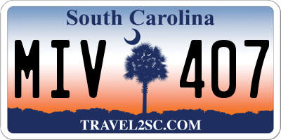 SC license plate MIV407