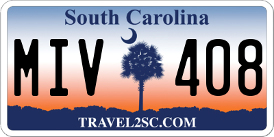 SC license plate MIV408