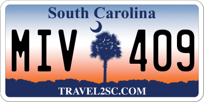 SC license plate MIV409