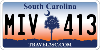 SC license plate MIV413