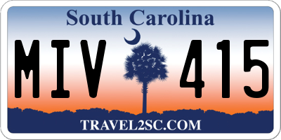 SC license plate MIV415