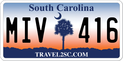SC license plate MIV416