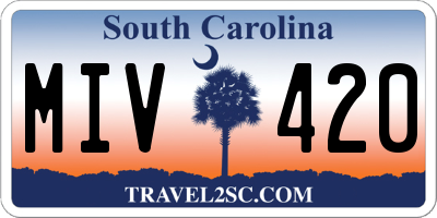 SC license plate MIV420