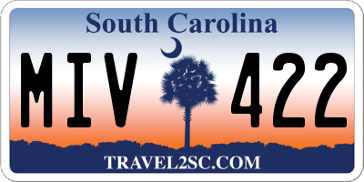 SC license plate MIV422
