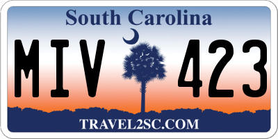 SC license plate MIV423