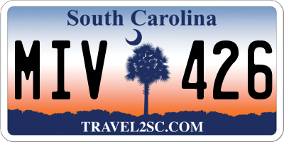 SC license plate MIV426