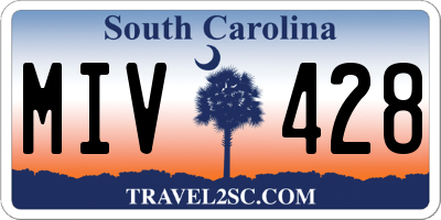 SC license plate MIV428