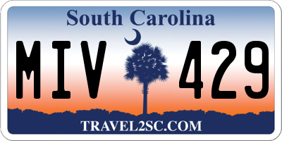 SC license plate MIV429
