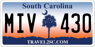 SC license plate MIV430