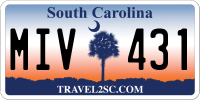 SC license plate MIV431