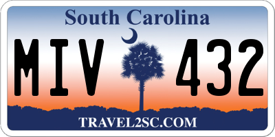 SC license plate MIV432