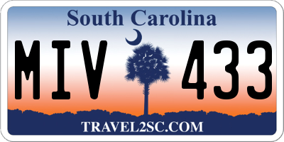 SC license plate MIV433