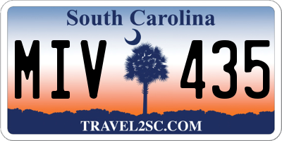 SC license plate MIV435