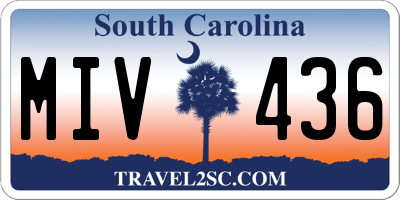 SC license plate MIV436