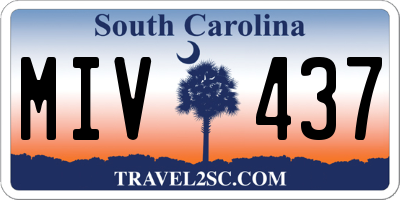 SC license plate MIV437