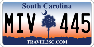 SC license plate MIV445