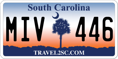 SC license plate MIV446