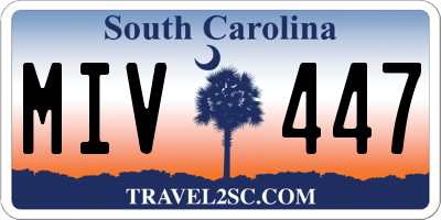 SC license plate MIV447