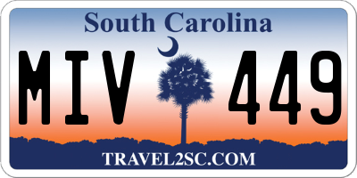 SC license plate MIV449