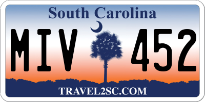 SC license plate MIV452