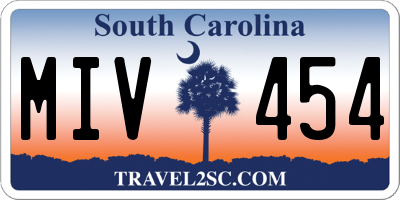 SC license plate MIV454