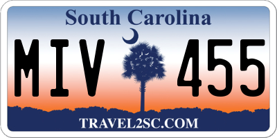 SC license plate MIV455