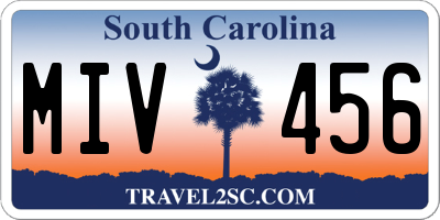 SC license plate MIV456